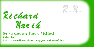 richard marik business card