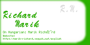 richard marik business card
